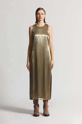 Shiny viscose satin dress