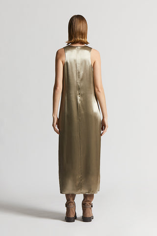 Shiny viscose satin dress