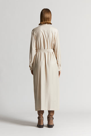 Stretch viscose and wool twill dress