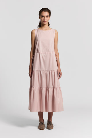 Ruffled sail-hand cotton dress