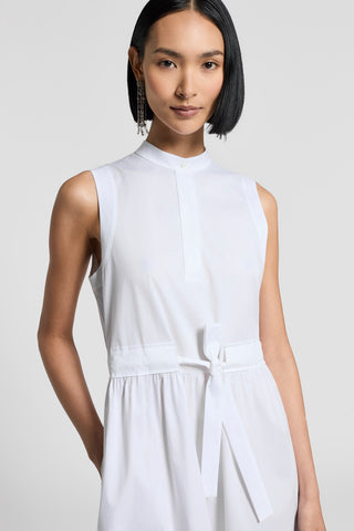 Cotton dress with Mandarin collar