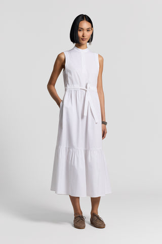 Cotton dress with Mandarin collar