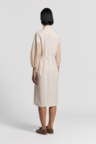 Shirt dress with organza sleeves