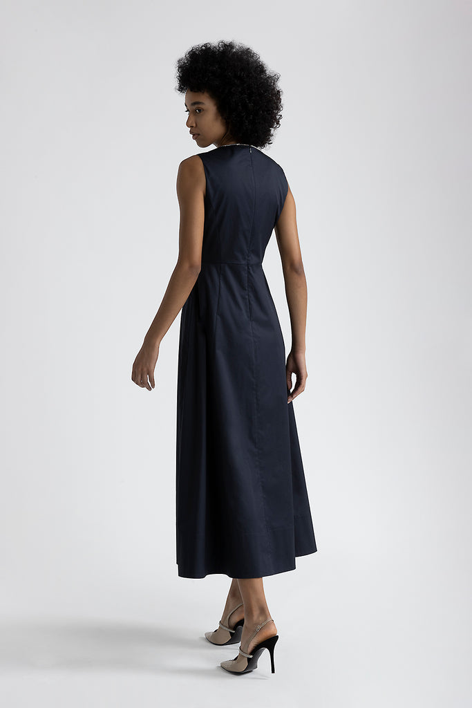 Long flared cotton dress  