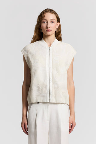 Tulle vest with embroidery