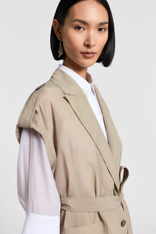 Blazer cinturato in organza