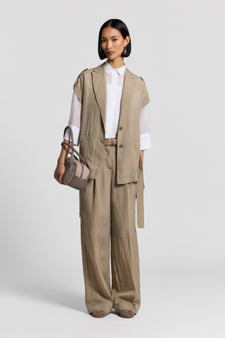 Blazer cinturato in organza