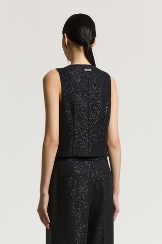 Gilet in lana e paillettes
