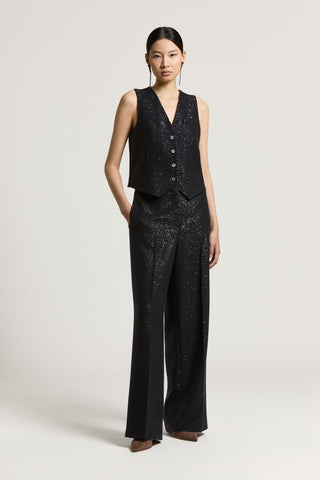 Gilet in lana e paillettes