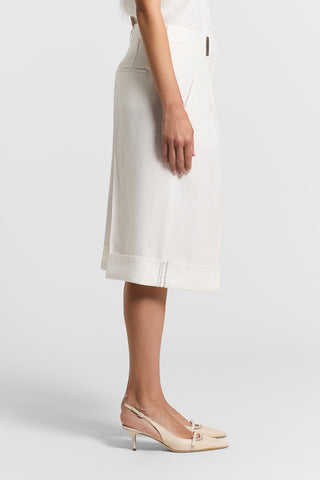 Pure linen gabardine shorts