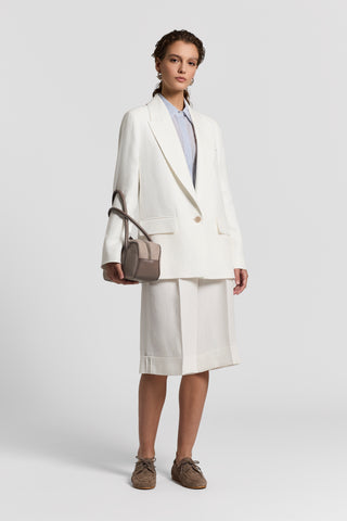 Pure linen gabardine shorts