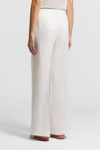 Pure linen gabardine trousers