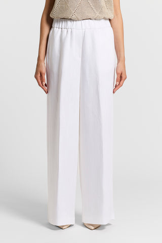 Viscose linen herringbone trousers