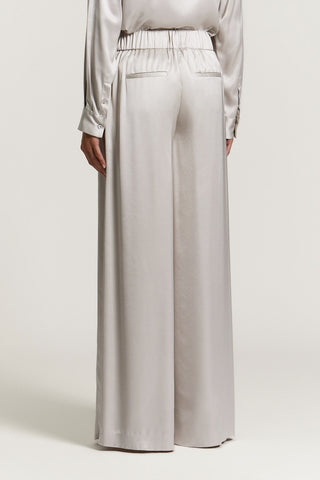 Pantalone a palazzo in raso di viscosa