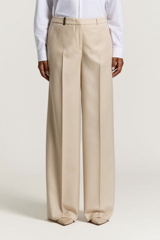 Pantalone palazzo in flanella in lana lurex