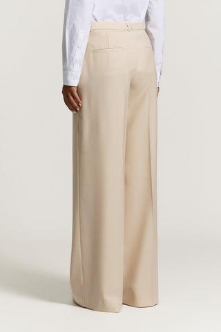 Pantalone palazzo in flanella in lana lurex