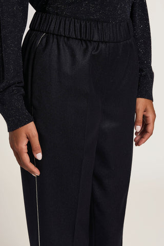 Pantalone in flanella in lana lurex
