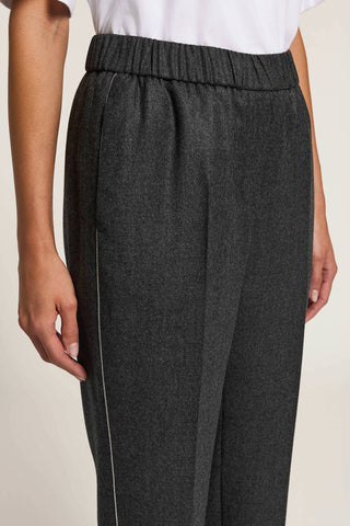 Pantalone in flanella in lana lurex