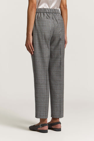 Pantalone sigaretta in flanella di lana