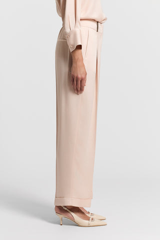 Viscose-blend satin trousers