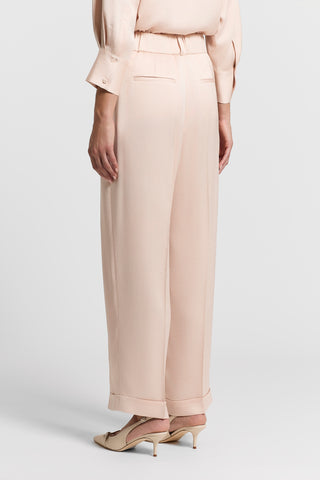 Viscose-blend satin trousers