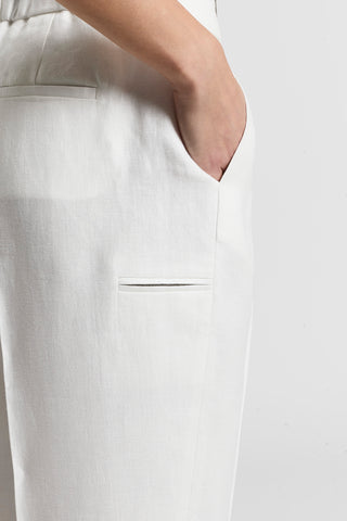 Pure linen gabardine trousers