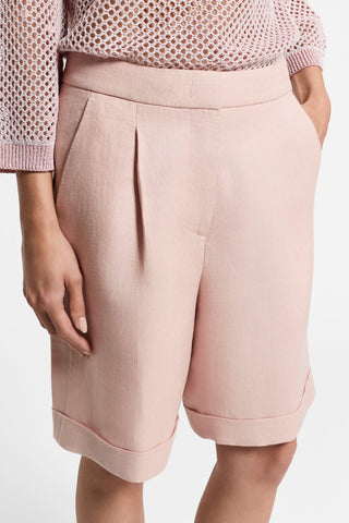 Pure linen gabardine shorts