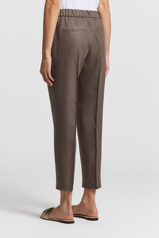 Pure linen gabardine trousers