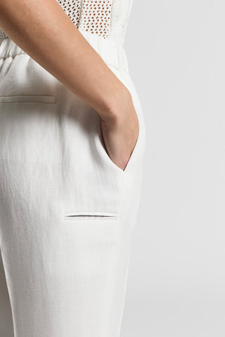 Pure linen gabardine trousers