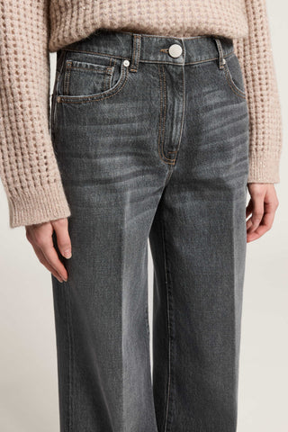 Denim in twill cotone fermo