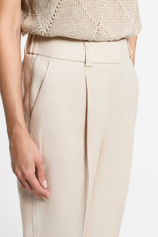 Pure linen gabardine trousers