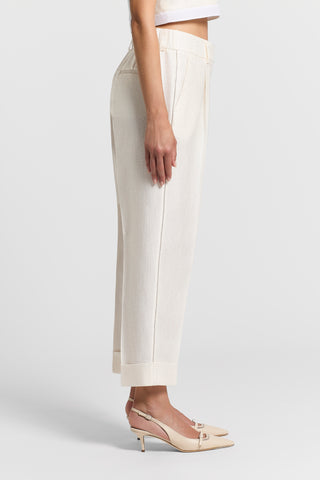 Cotton and viscose jacquard trousers