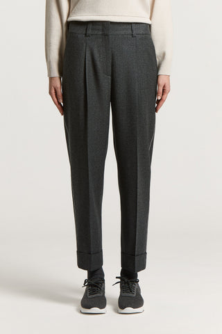 Lurex wool flannel trousers