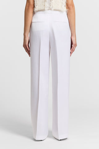 Linen and viscose twill trousers