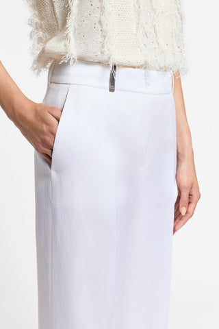 Linen and viscose twill trousers