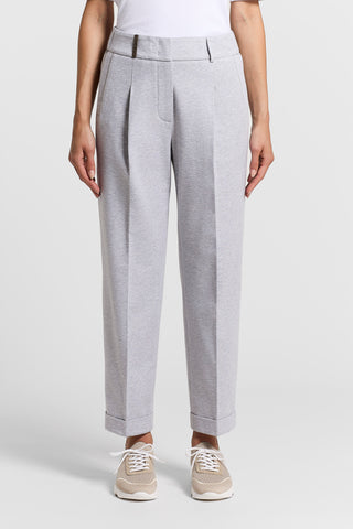Stretch cotton fleece trousers
