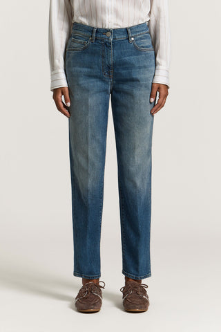 Denim in twill di cotone stretch