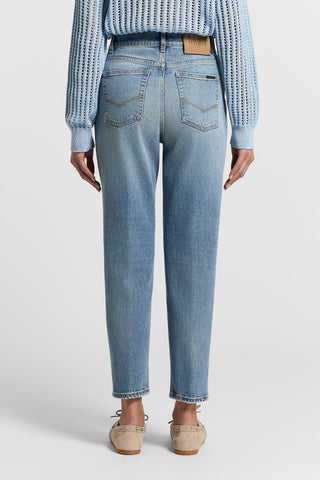 Washed straight-leg jeans