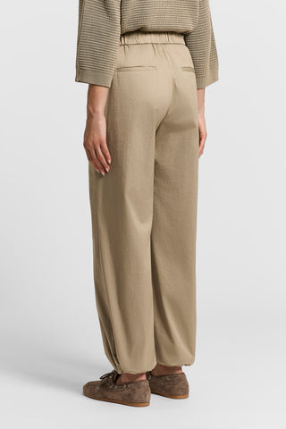 Stretch cotton sateen trousers