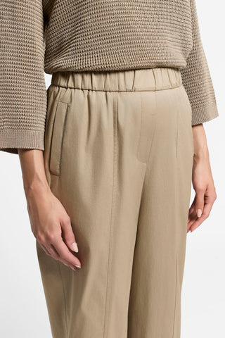 Stretch cotton sateen trousers