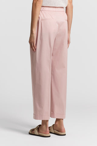 Stretch cotton sateen trousers