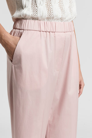 Stretch cotton sateen trousers