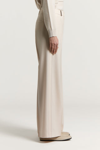 Wool gabardine palazzo trousers