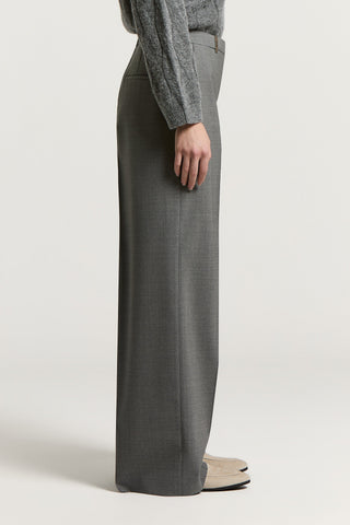 Pantalone a palazzo in lana bi-stretch