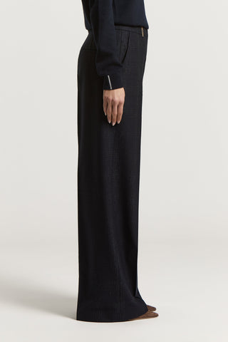 Pantalone in flanella di lana e lurex