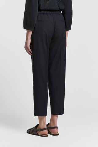 Technical viscose-blend fabric cigarette trousers