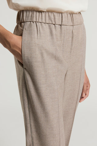 Stretch viscose wool trousers