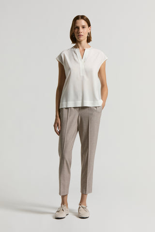 Stretch viscose wool trousers