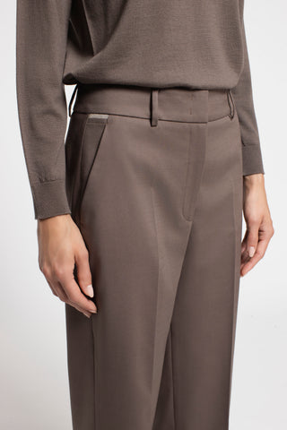 Cotton and viscose trousers