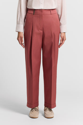 Stretch cotton sateen trousers